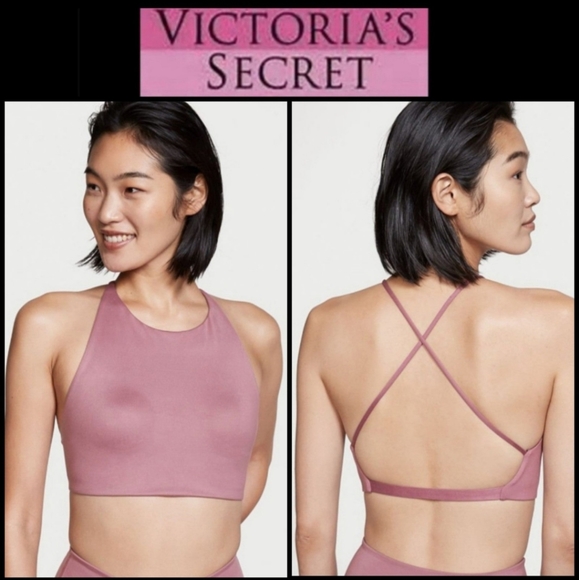 Victoria's Secret Other - 🥀SOLD ON MERCARI🥀 NEW VICTORIA'S SECRET OPEN BACK HIGH NECK PINK SPORTS BRA